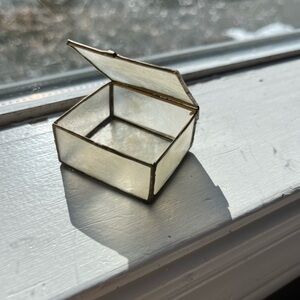 Antique Brass & Capiz Shell Trinket Box